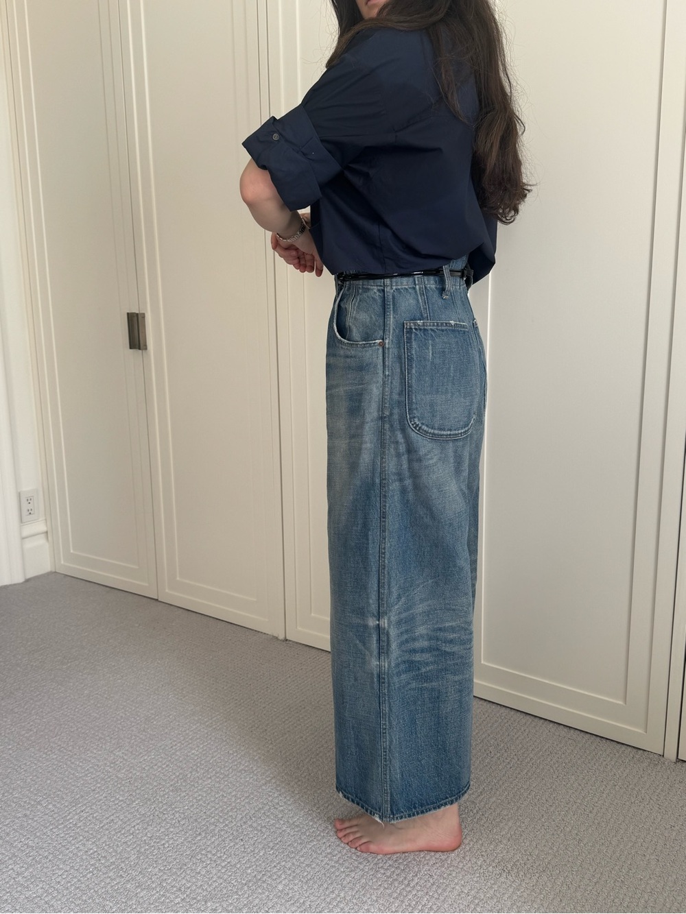 Celine Wide Leg High Rise Jeans Faded Blue 26 - Picture 4 of 12